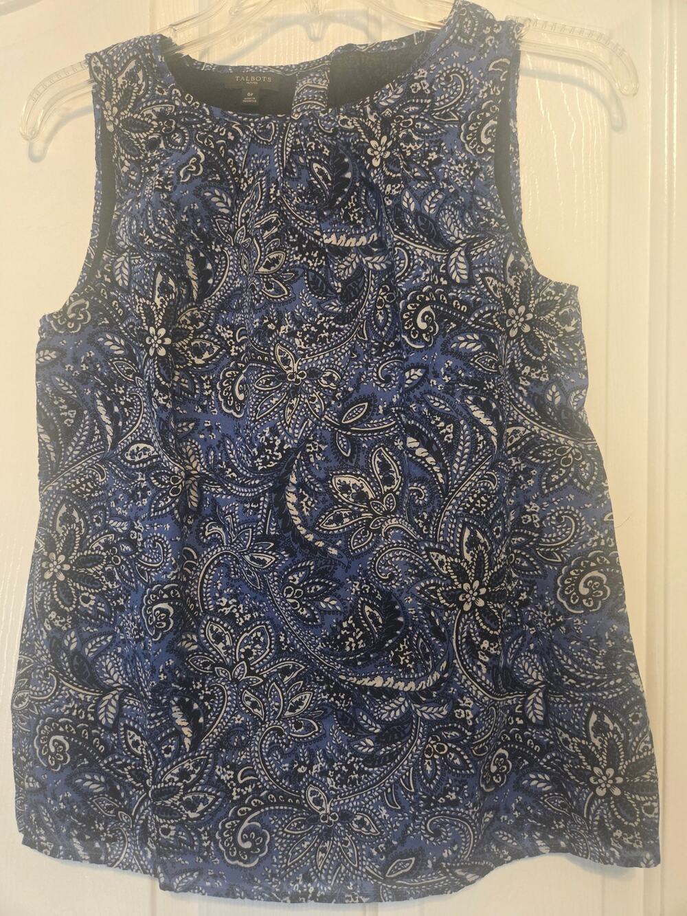 Talbots Blue/Blk/White Tank Size 6P